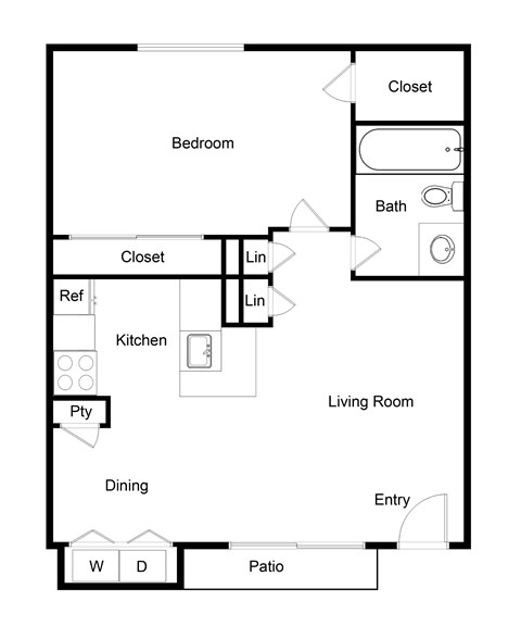 Palencia Apartments in Dallas, Texas One Bedroom Floor Plan